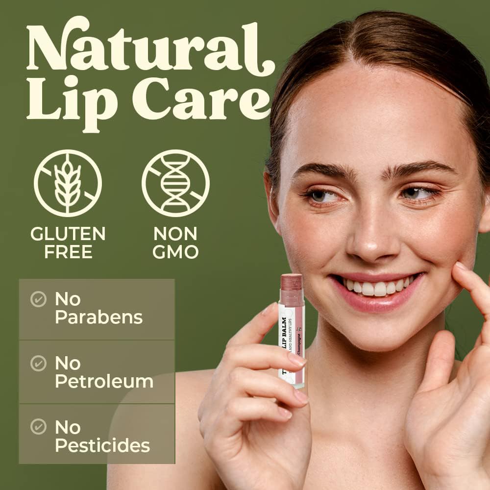 Earth’s Daughter Tinted Lip Balm Made With Organic Beeswax and Coconut Oil (4-pack)