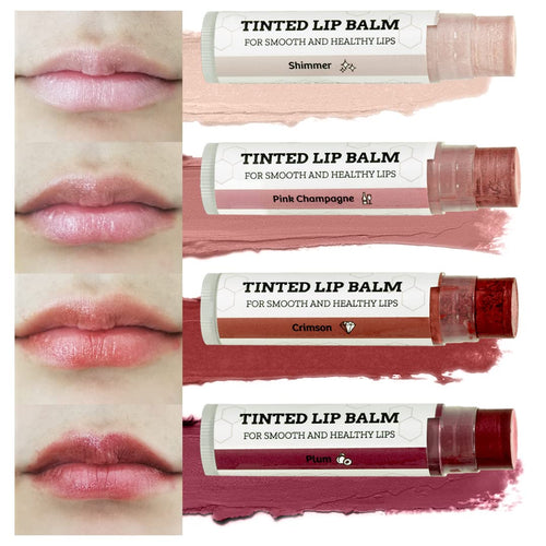 Earth’s Daughter Tinted Lip Balm Made With Organic Beeswax and Coconut Oil (4-pack)