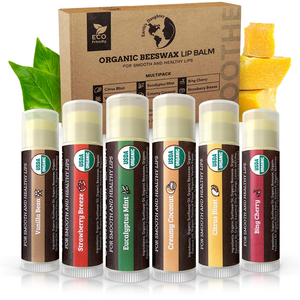 Earth's Daughter Organic Lip Balm (Variety 6-Pack)